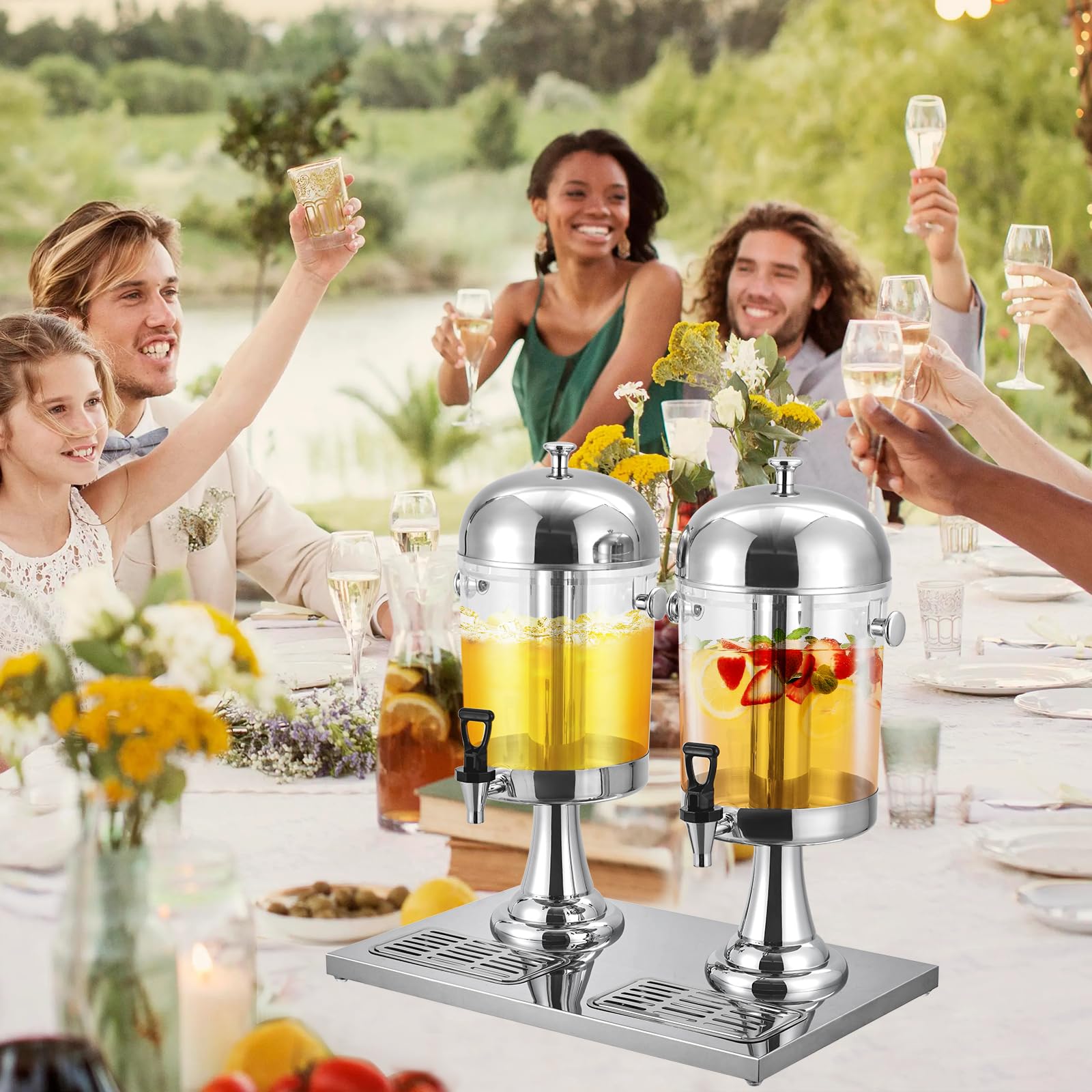 Dispensador de bebidas doble Garvee acero inoxidable